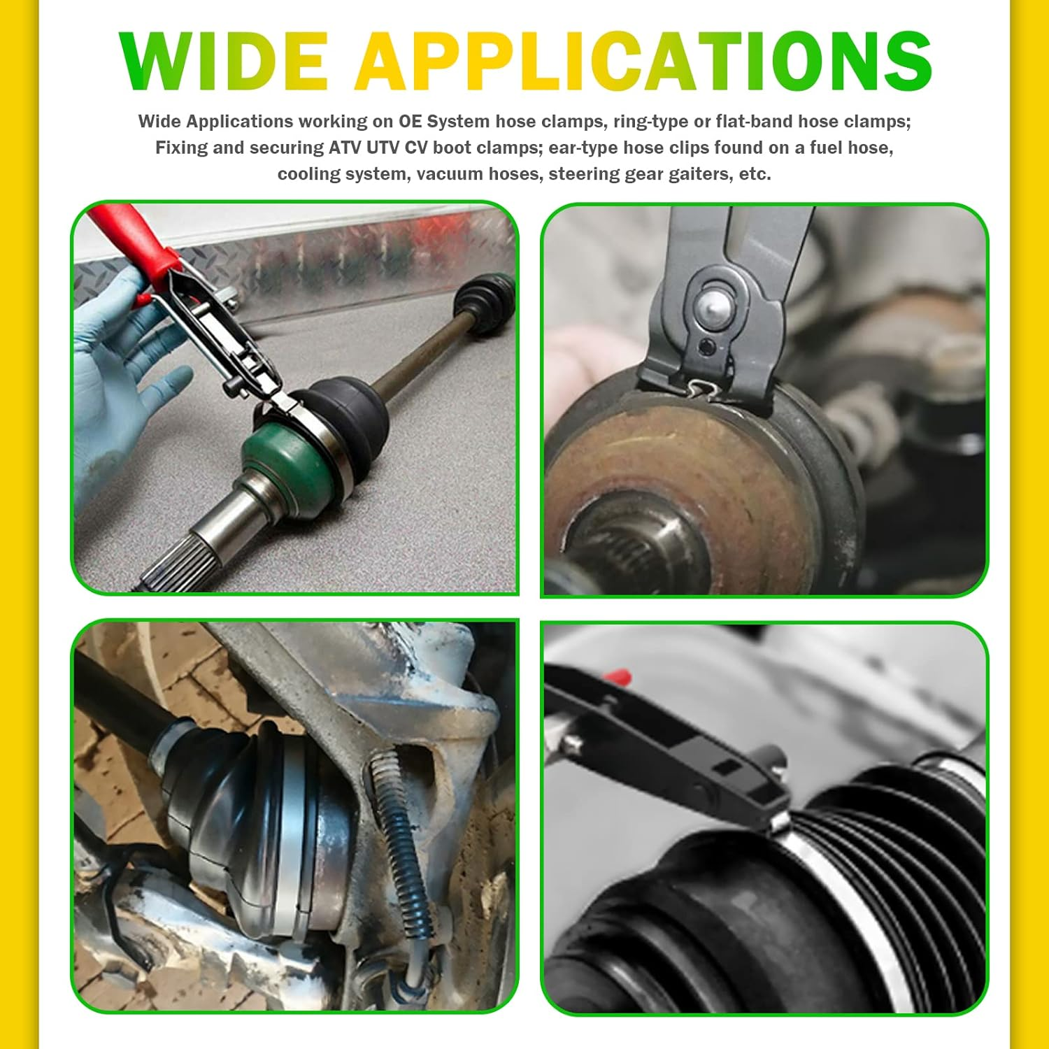 Keadic 3Pcs Universal Auto CV Joint Boot Clamp Pliers Tool Set Includes Joint Banding with Cutter, CV Joint Boot Clamps Pliers and Hose Clamp Pliers Car Repair Tool for Cooling System image number 6