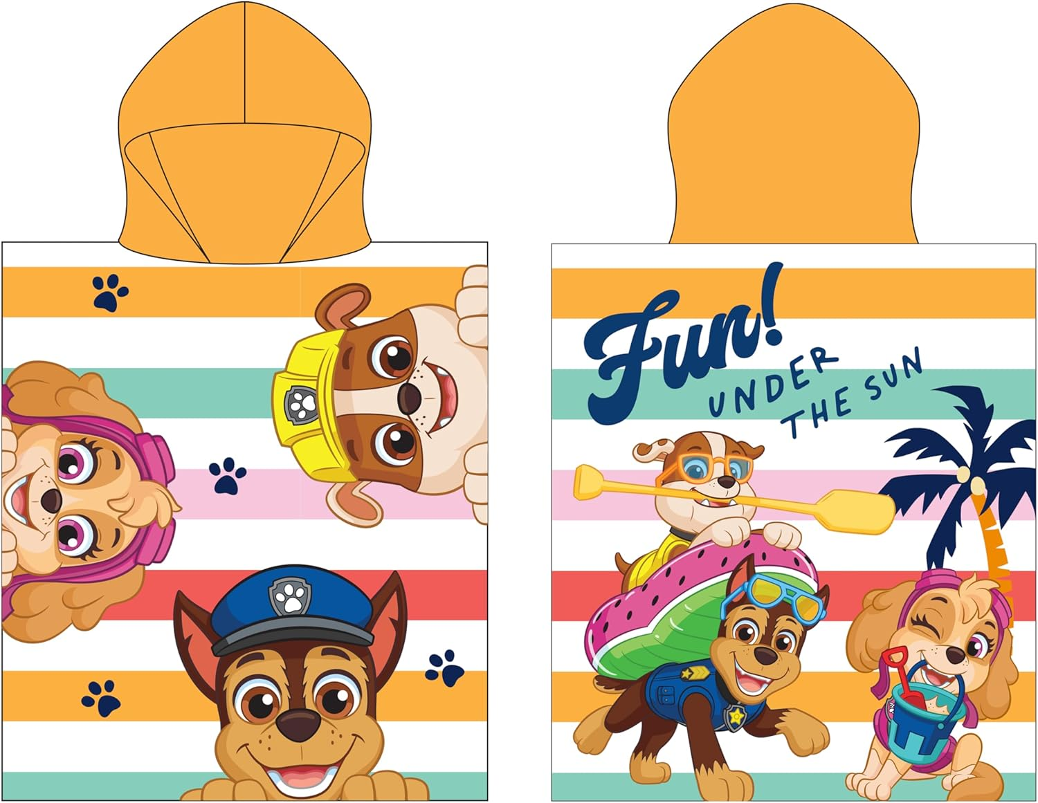 Official Paw Patrol Hooded Towel Poncho | Super Soft Feel, Sunny Design with Chase, Rubble and Skye | Swimming Changing Robe Perfect the Home, Bath & Beach, 55 X 50 Cm image number 2