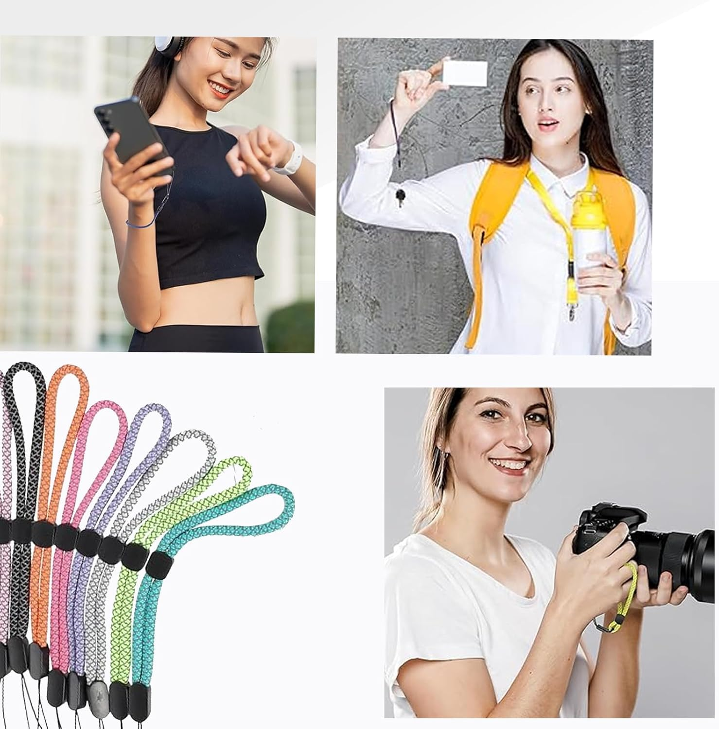 ONBPIY 8 Pack Colorful Wrist Straps Mobile Phone Lanyard Adjustable for Camera Keys USB Drive image number 5