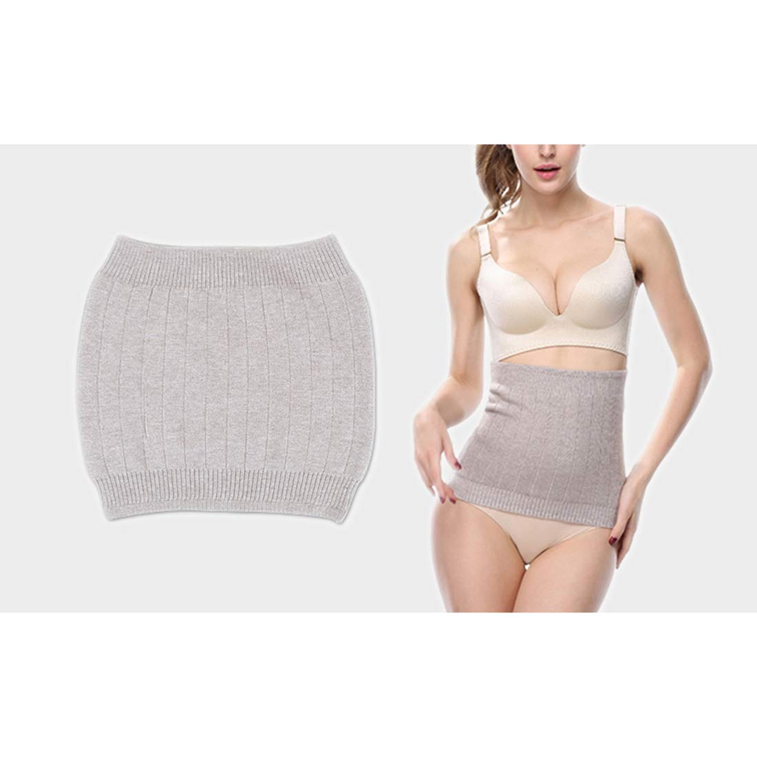 (Camel, Small) - YUPPIE TONE Warm Cashmere Waistband Unisex Elastic Kidney Stomach Waist Support Protector Belt image number 2