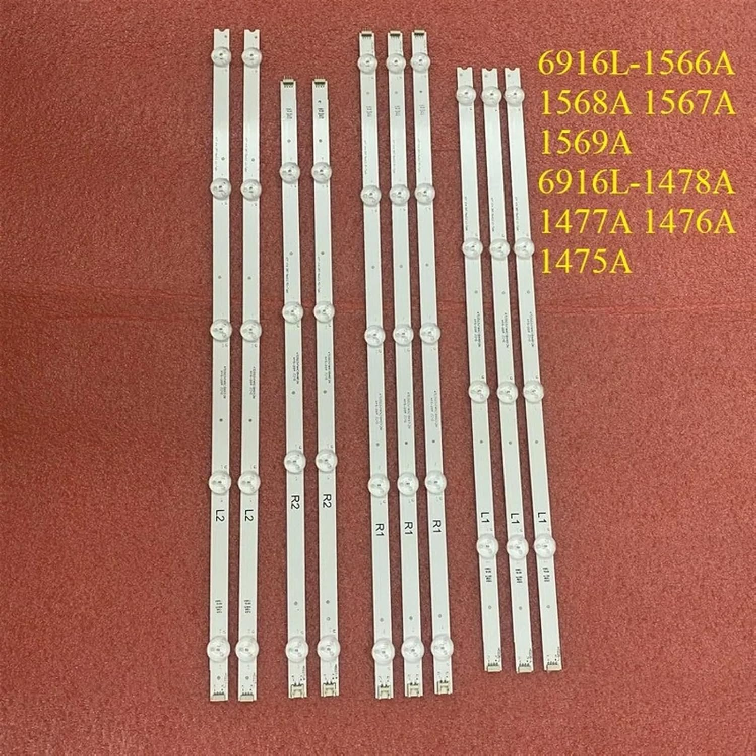 10Pcs/Set LED Bar for TV 47 V14 DR R1 L1 R2 L2 47LA6300 47PFH6309 47PFK6309 LC470DUN PG P1 6916L-1566A 1568A 1567A 1569A image number 5