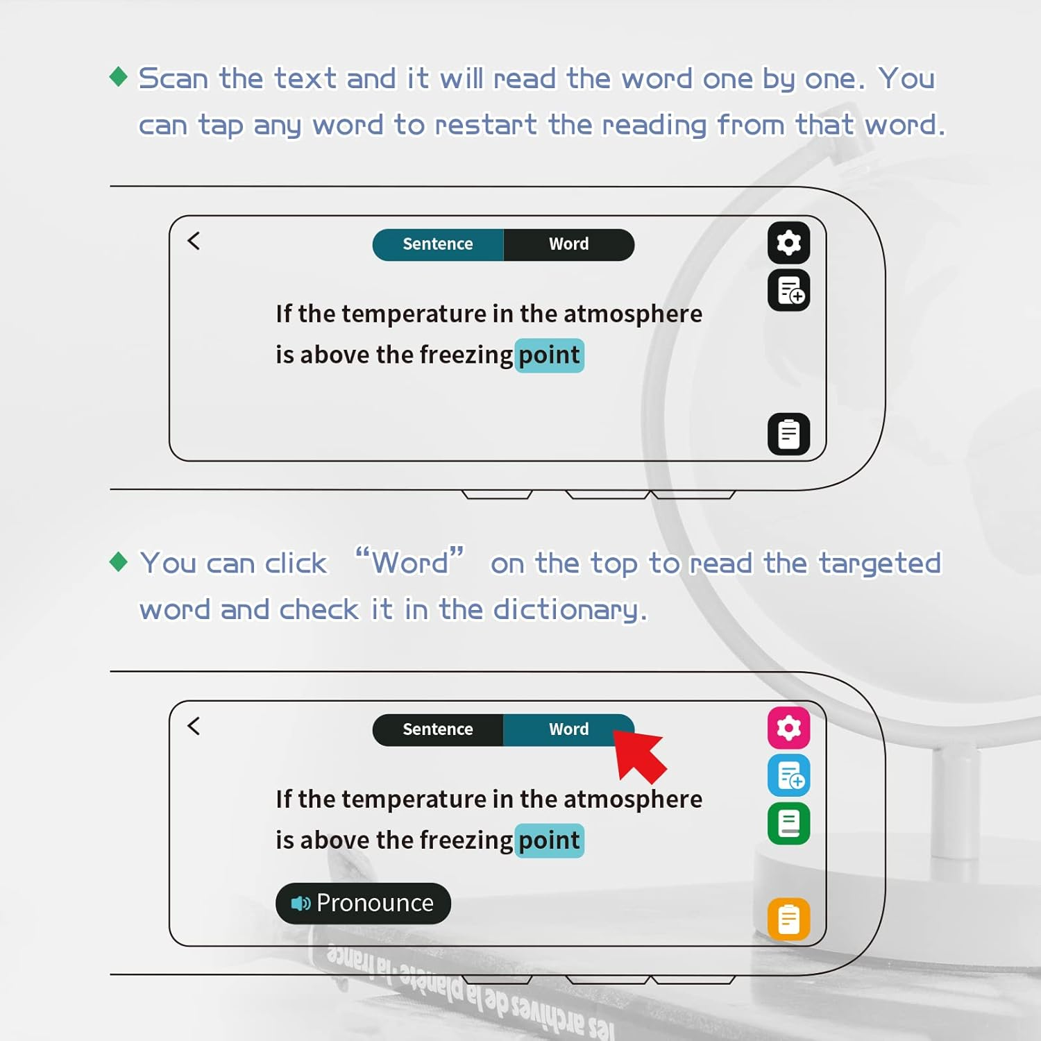 NEWYES Scan Reader Pen Dyslexia Tool Reading Pen for Students Adults, Translator Scanner Pen image number 4