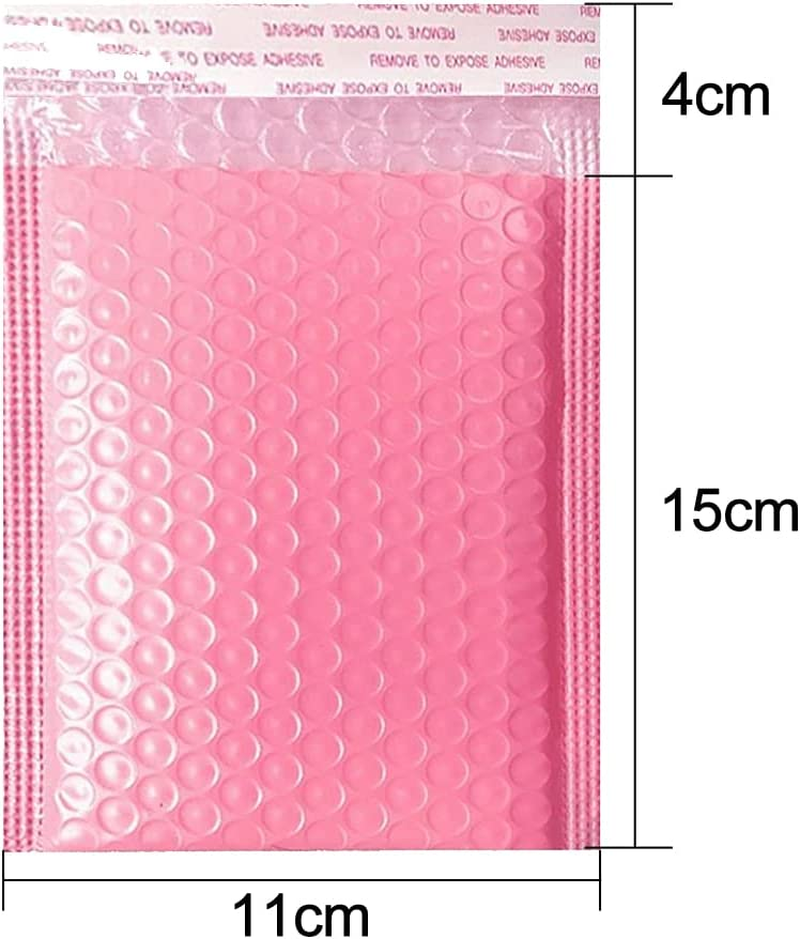 BIGTEDDY 25Pcs Bubble Mailers Padded Envelopes Lined Poly Mailer Self Seal,Pink 11X15Cm image number 1