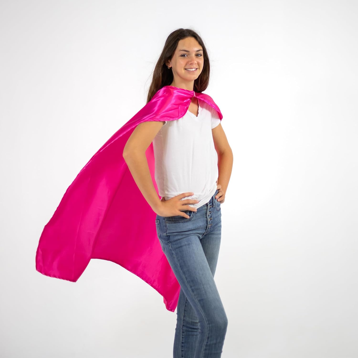 Everfan Women'S Polyester Satin Superhero Cape (38" LX48 W, Magenta) - Purple image number 6