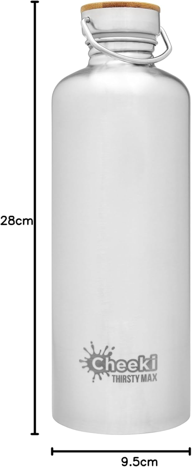 Cheeki Thirsty Max Stainless Steel Bottle 1.6 Litre Capacity, Silver image number 6