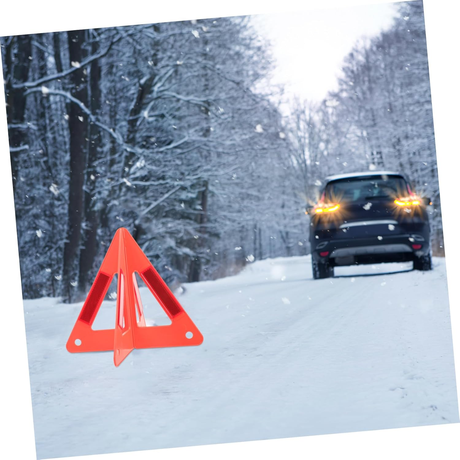 Car Safety Reflective Triangle Warning Sign High Visibility Emergency Roadside Safety Triangle for Vehicle Breakdowns Road Construction and Trailer Use Reflective Material For image number 1