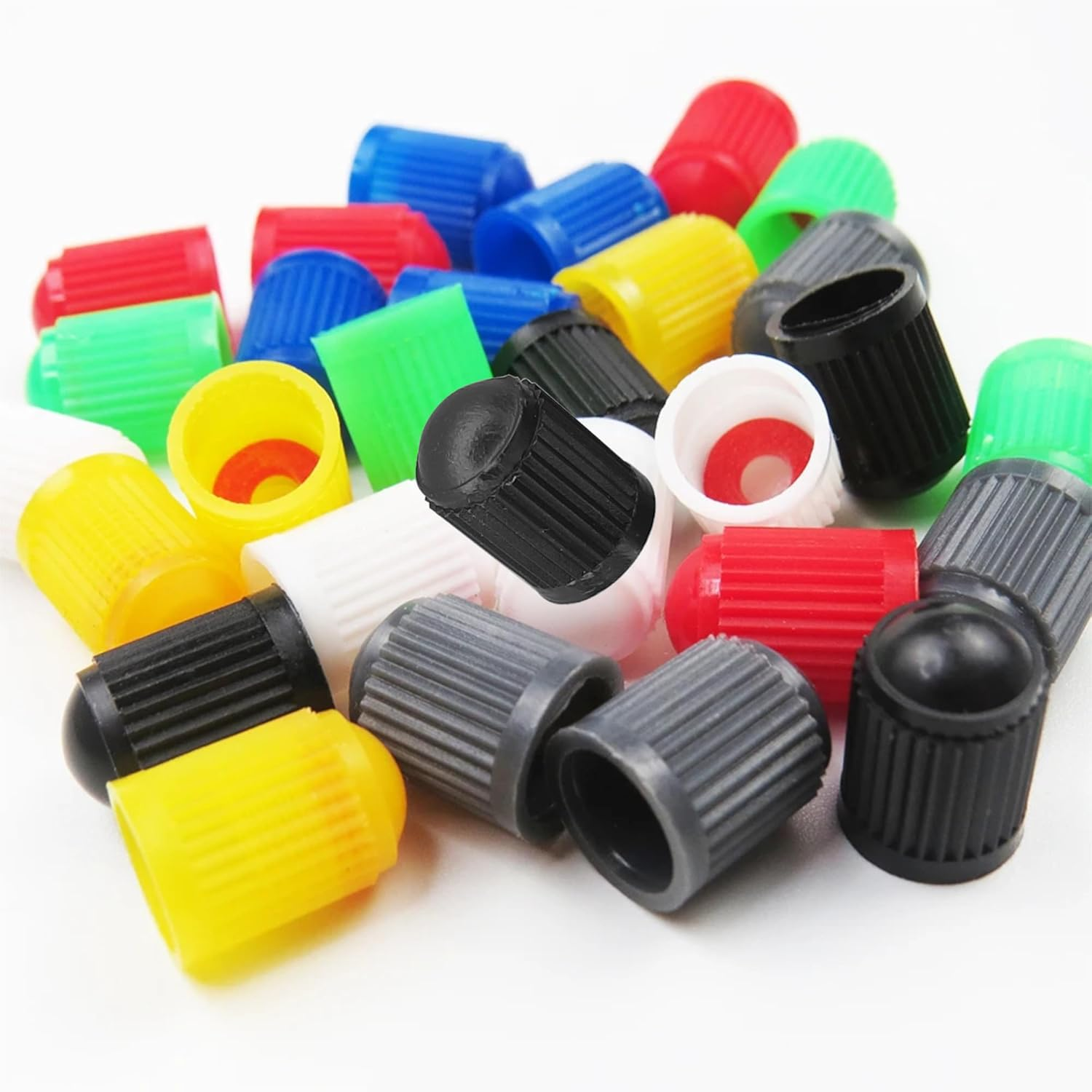 Cyclingcolors 20 X Valve Caps Valve Cover Car Motorcycle Bicycle Valve Cover Wheel Valve Caps Tyre Valve Caps Car Valve Caps Plastic White image number 2