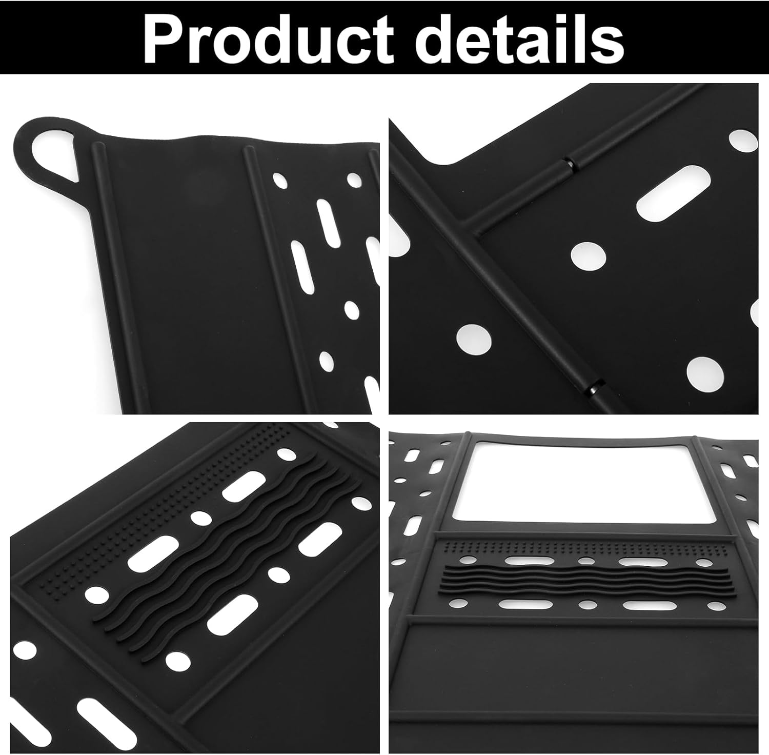 Foldable Sink Cover for Bathroom Counter Space - Silicone Makeup Brush Cleaning Mat, Heat Resistant Organizer Pad, Anti-Slip Vanity Tools Organizer (Black) image number 1