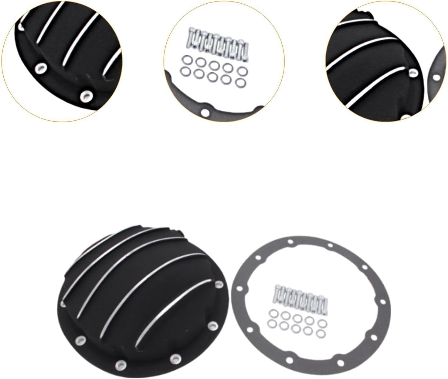 Differential Covers with 10 Bolts 8.5" 8.6" Repair Parts Compatible Black Sturdy Professional Install Accessory Aluminum image number 1