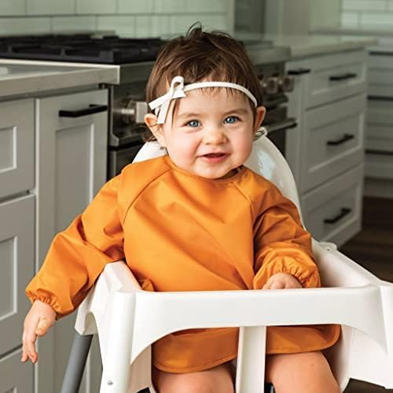 Tiny Twinkle Mess Proof Baby Bib, 2 Pack Full Sleeve Bib Outfit, Waterproof Bibs for Toddlers, Machine Washable, Tug Proof, Baby Smock for Eating, Long Sleeve image number 2