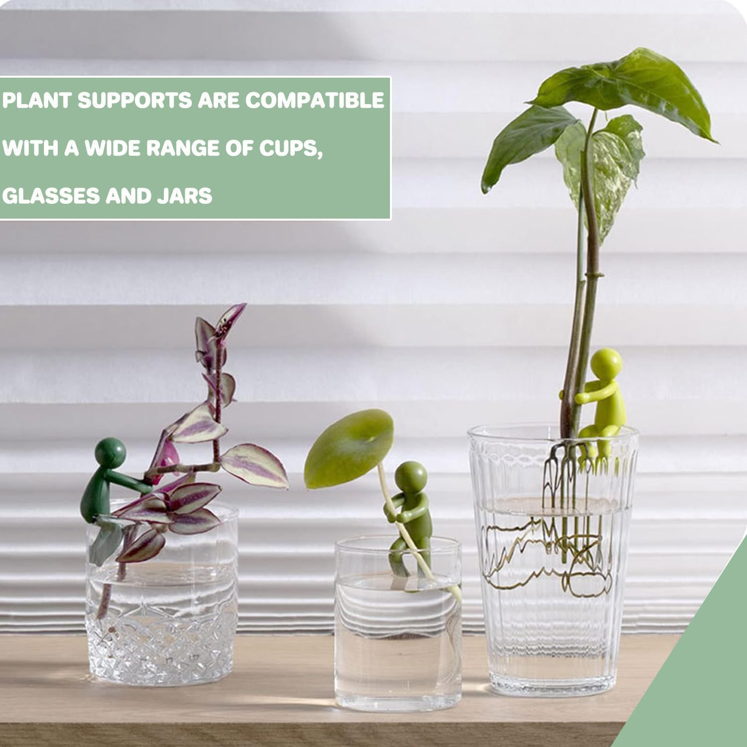 6Pcs Plant Propagation Buddy | Little Man Plant Supports for Cuttings, Sprouts, Stems, Shoots | Decorative Garden Plant Nurturing Holder for Plant Lovers image number 3