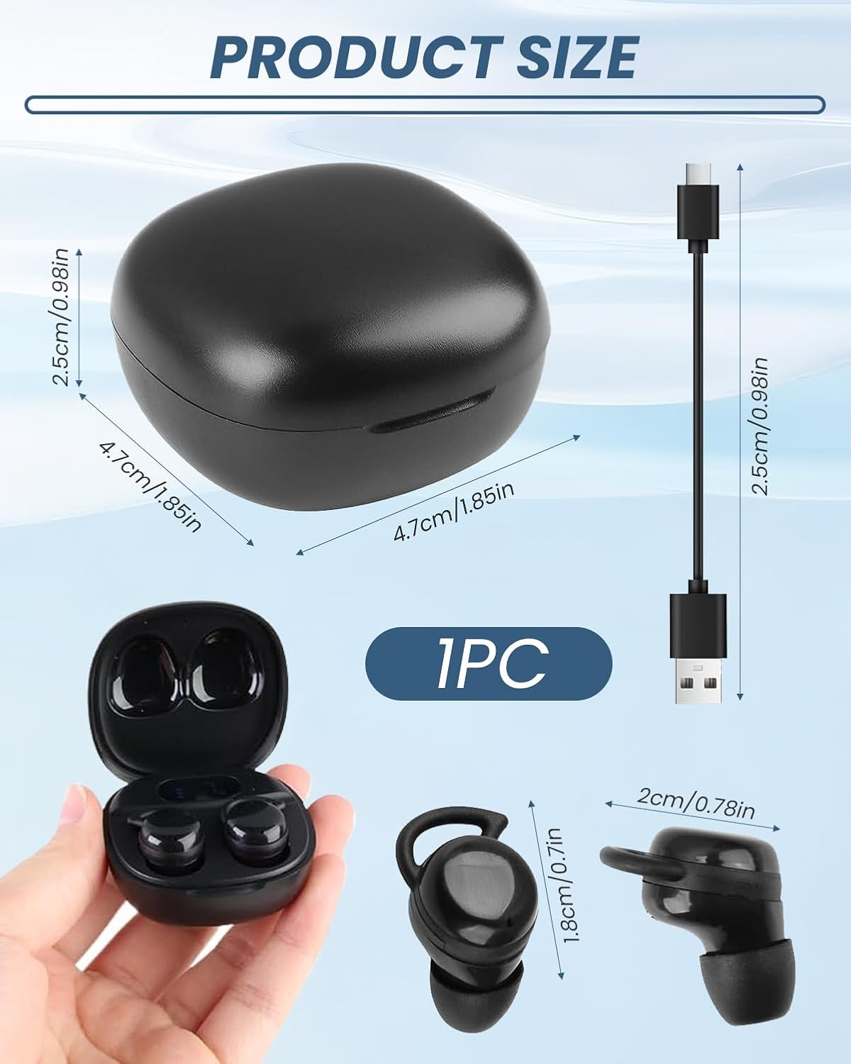 Sleep Earbuds Bluetooth 5.4 Invisible Wireless Earbuds Noise Cancelling Mic Mini Ear Buds Earphones for Side Sleep Wireless Ear Pods Hifi Stereo Sound for Travel Insomnia Relaxation with Charge Case image number 4