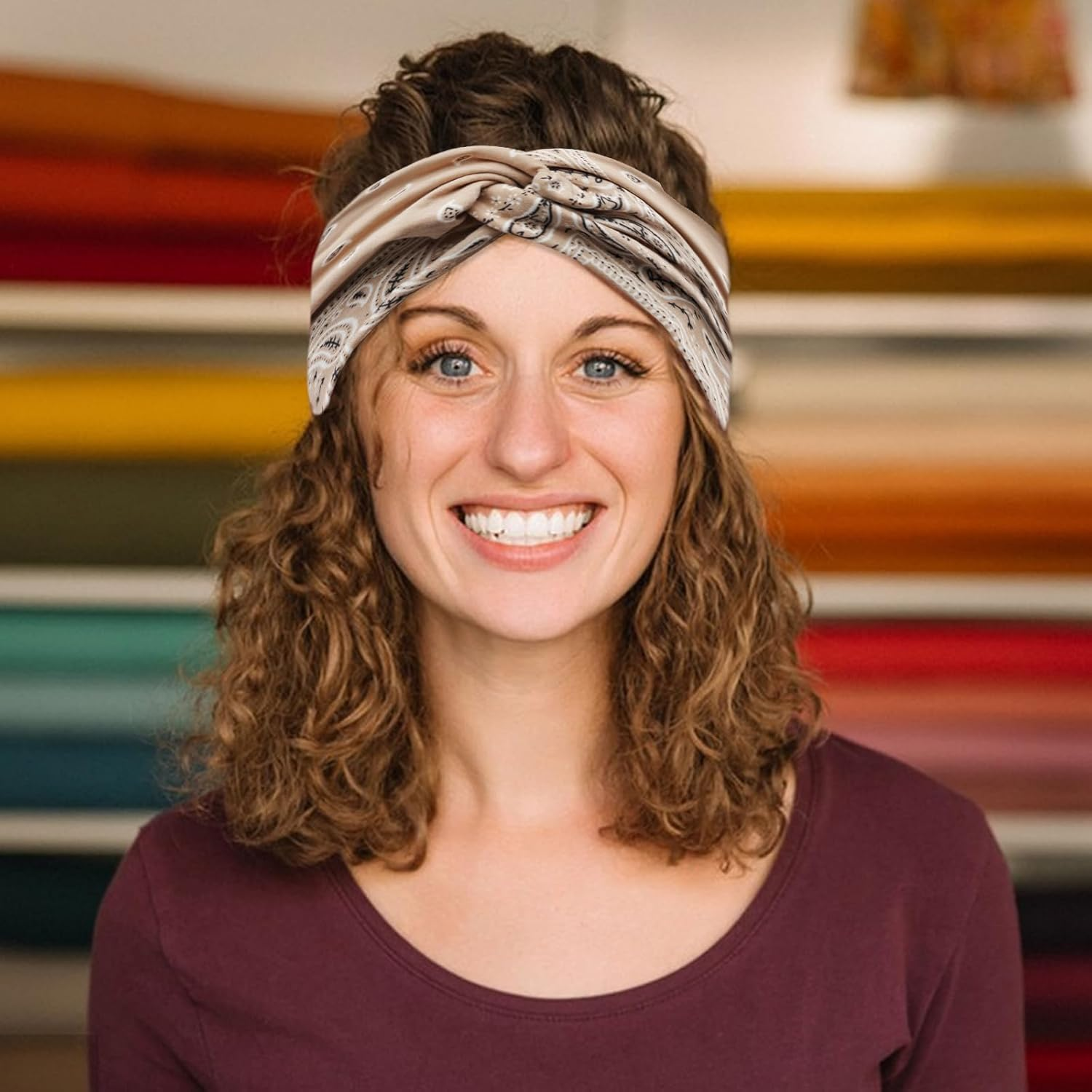 4 Pcs Headband, Headbands for Women'S Hair for Women Wide Vintage Head Wraps Knotted Cute Hair Bands Yoga Sports Hair Accessories image number 1