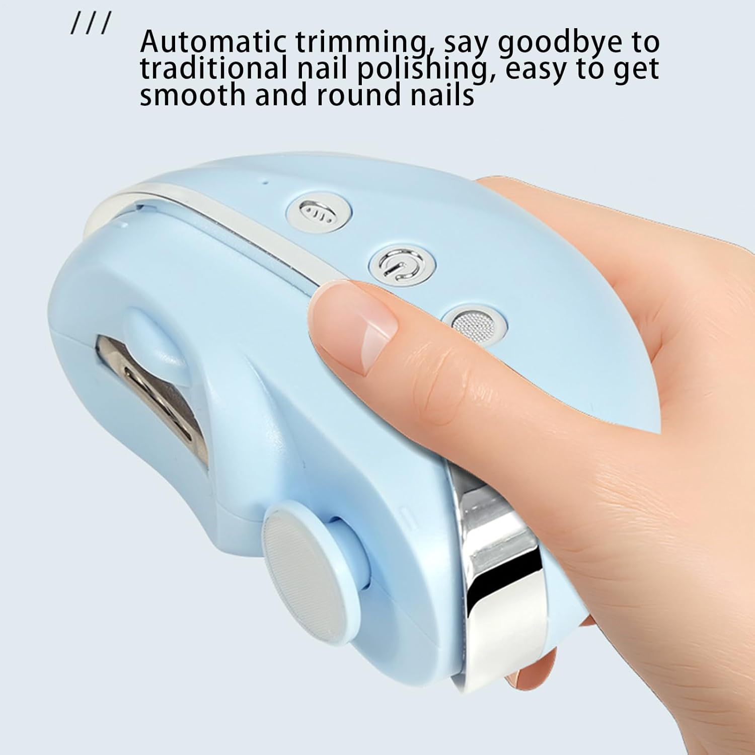 Electric Nail Trimmer - 3 Speeds Fingernail Cutter with LED Light and Clip Storage - Fingernail File Grinder Cutter,For Adults Seniors Men Caregivers Women Elderly image number 5