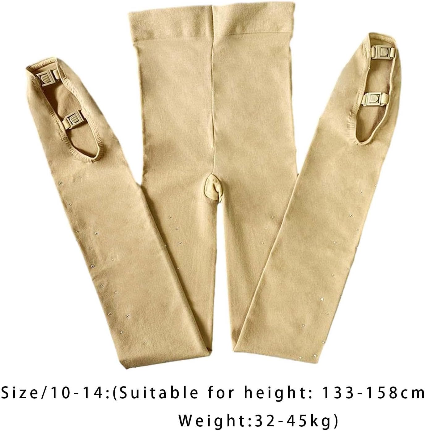 Tadill Figure Skating Pantyhose Ice Skating Tights Pants Women Girls Outfit Long Thickness Leggings Skate Tights for Performances, Size 10 To14 image number 2