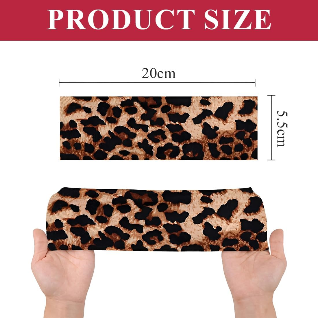 Pack of 4 Women'S Leopard Boho Headband Printed Headbands Knot Twisted Elastic Head Wrap Hair Accessories for Girls for Running Yoga Fitness image number 5