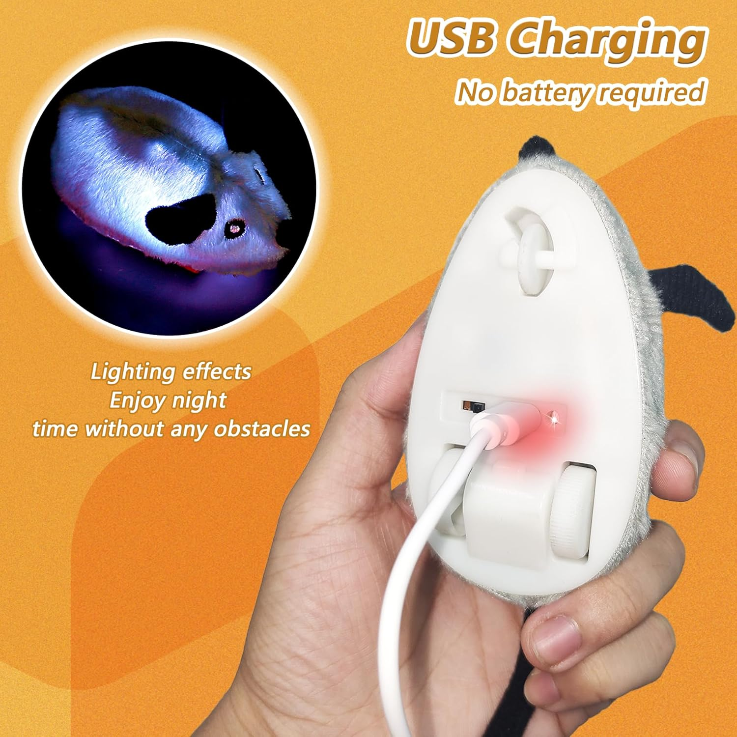 Cat Mouse Toys, Automatic Moving Mouse Toy, Intelligent Cat Mice Toys, Interactive Cat Toys, Mouse Toys for Indoor Cats/Kittens image number 3