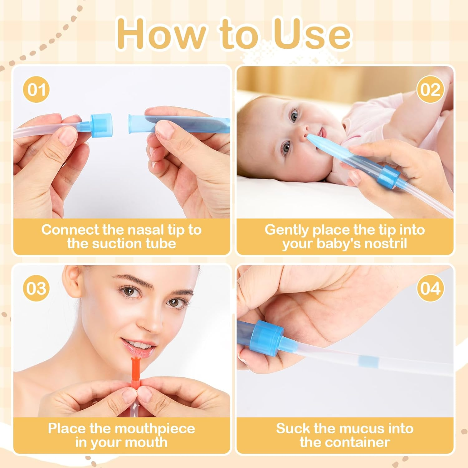 Baby Nasal Aspirator Nose Cleaner Set - Gentle with Travel Case, Includes Nose Cleaning Tweezers & 20 Filters for Congestion Relief image number 6