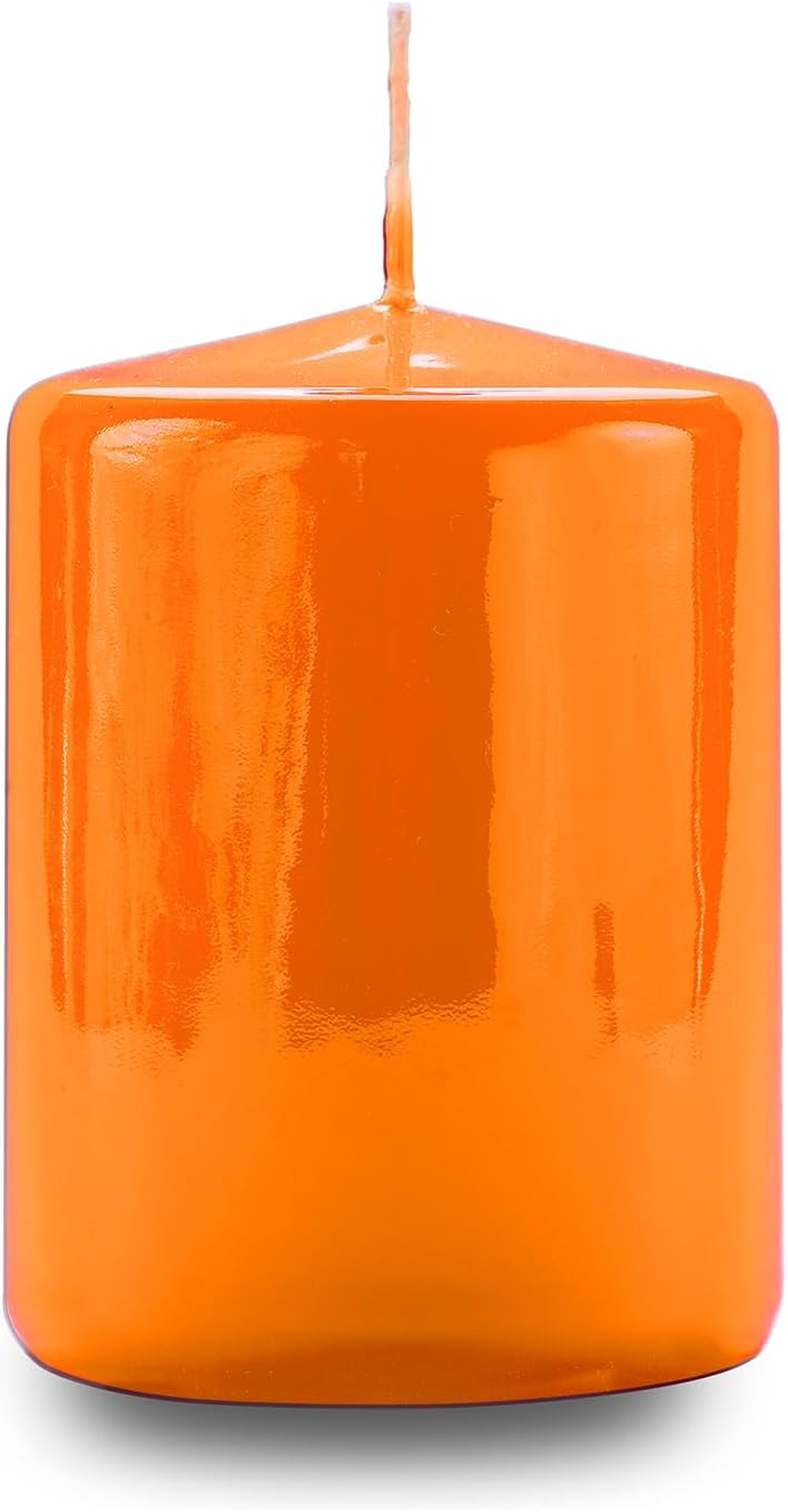 Candle Diameter 7 Cm, Height 10 Cm, Colour Orange - for Horeca Operators, Events and Home Decor - Burn Time 55 Hours - Cereria Di Giorgio image number 1