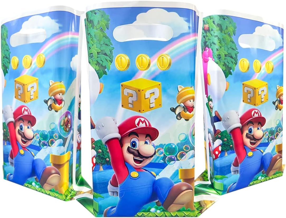 Venanoci 30Pcs Super Bros Mario Party Gift Bags Girl and Boy Birthday Party Supplies Decorates image number 2