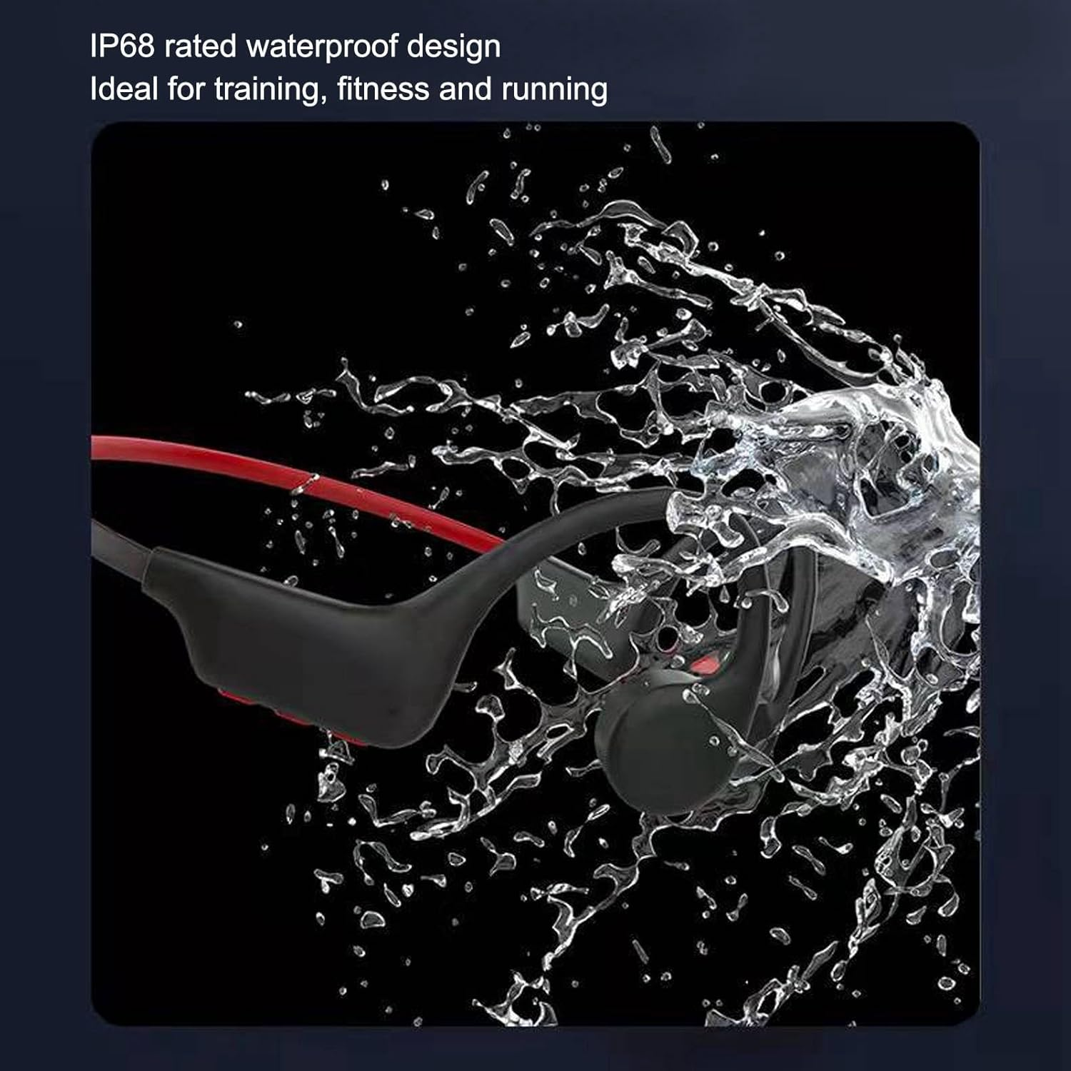 Brilluxa Bluetooth Headphone, Bone Conduction Wireless Headset with Mic and Open Ear Design, IP68 Sweatproof Running Headphone for Driving and Sports image number 1