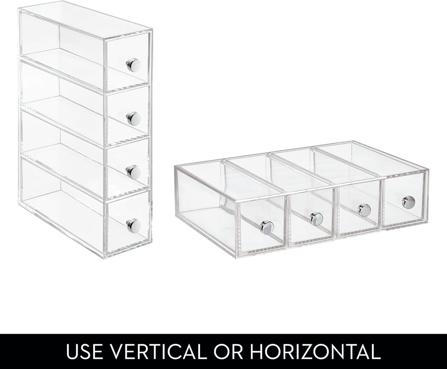 Interdesign Clarity Cosmetic Organizer for Vanity Cabinet to Hold Makeup, Beauty Products - 4 Drawers, Clear image number 1