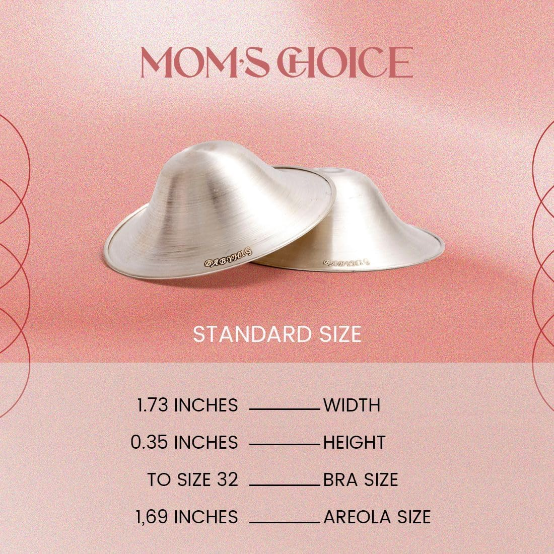 BABYHIG the Orginal Silver Nursing Cups &ndash; Silver Nipple Shields for Breastfeeding - Nipple Guards Protector for Breastfeeding - Nipple Shields for Nursing Newborn &ndash; Nickel Free &ndash; 925 Silver image number 1