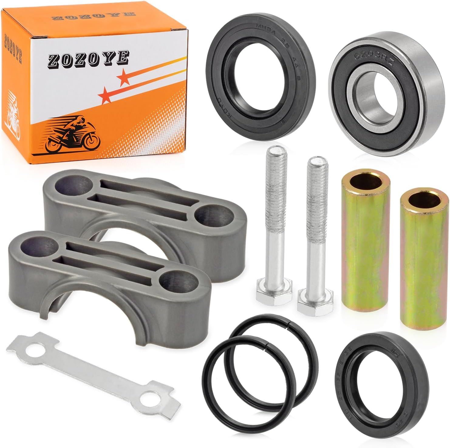 Steering Stem Bushing Bearing Seal BOLT Kit for Yamaha Banshee Blaster Raptor Warrior Grizzly YFM 125 200 250 350 400 450 550 600 660 700 YFZ450