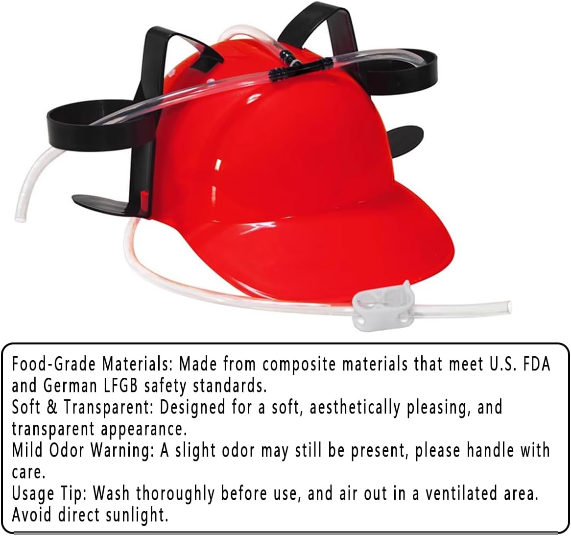 AIMALL Creative Summer Lazy Drink Hat - Adjustable Beverage Drinking Cap, Fun for Parties and Games, Fits Standard Beverage Cans, 11X6.88 Inches - Red image number 4