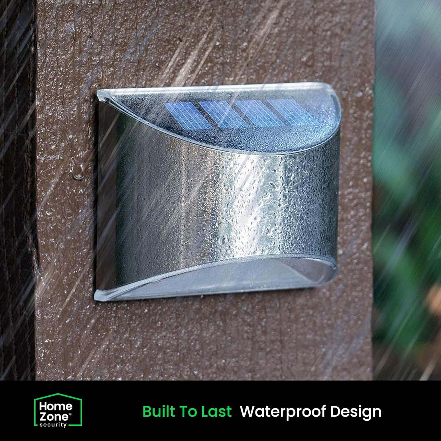 Home Zone Security Solar Wall Lights - Decorative Outdoor Solar Fence Post and Step Lights, Weatherproof with No Wiring Required, Stainless Steel (4-Pack) image number 5