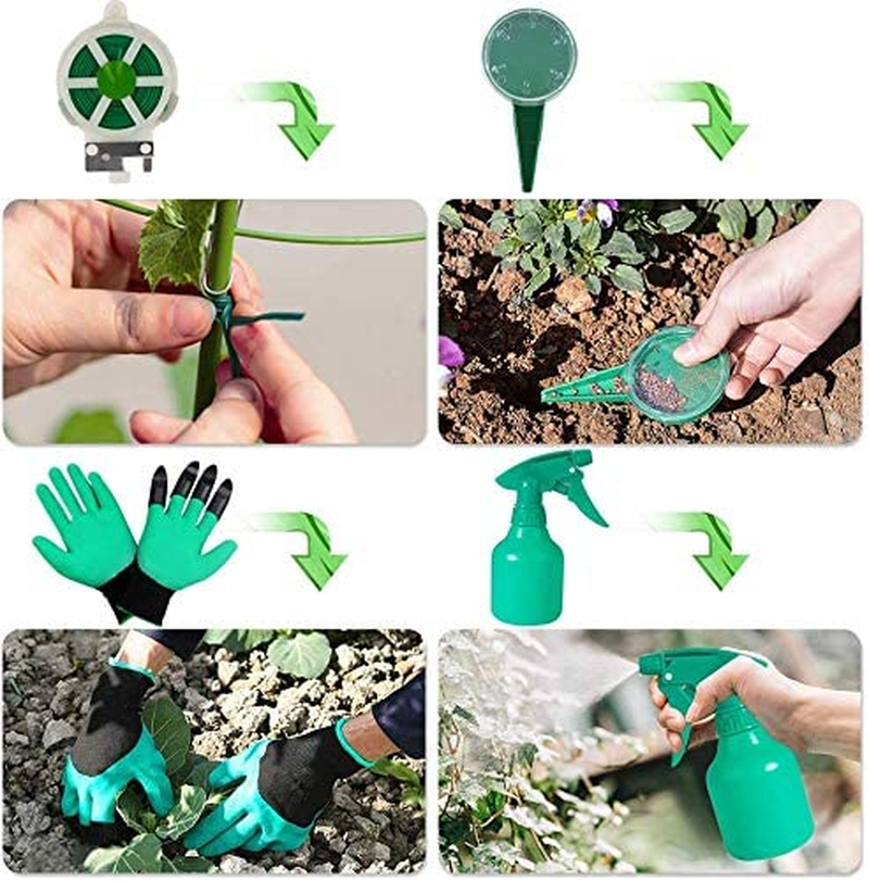 Mibote 83 Pcs Garden Tools Set Succulent Tools Set, Heavy Duty Aluminum Manual Garden Kit Outdoor Gardening Gifts Tools for Men Women (Green) image number 3
