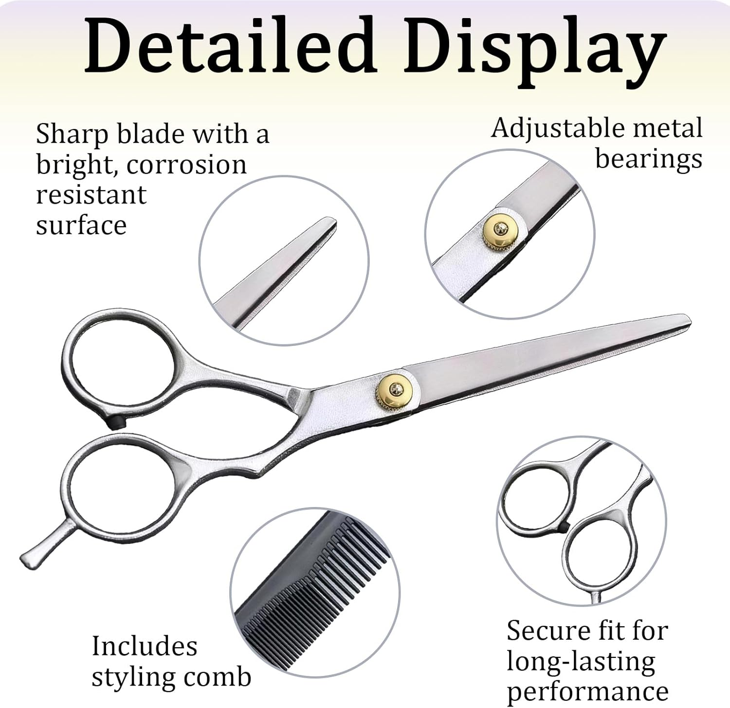 High-Quality 6.7-Inch Professional Hair Cutting Scissors/Shears, Durable 4CR Stainless Steel Hairdressing Shears with Fine Adjustment Screw &ndash; Suitable for Home Use, Salons, and Barbers for All Ages image number 2