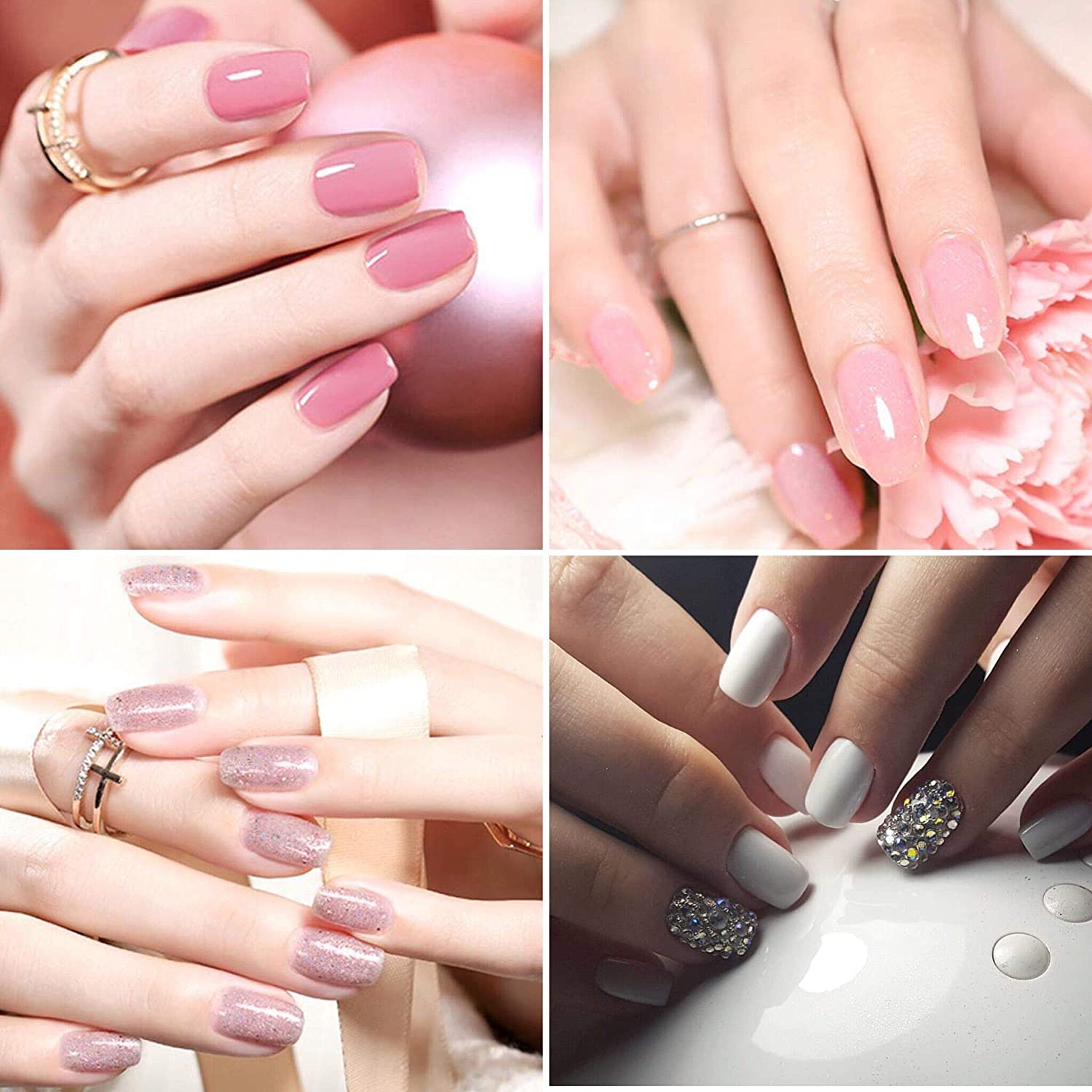 Vishine 24 PCS Soak off UV Led Gel Nail Polish Plain Range - 22 Color Gel Polish & No Wipe Base and Top Coat Starter Gel Nail - White image number 3