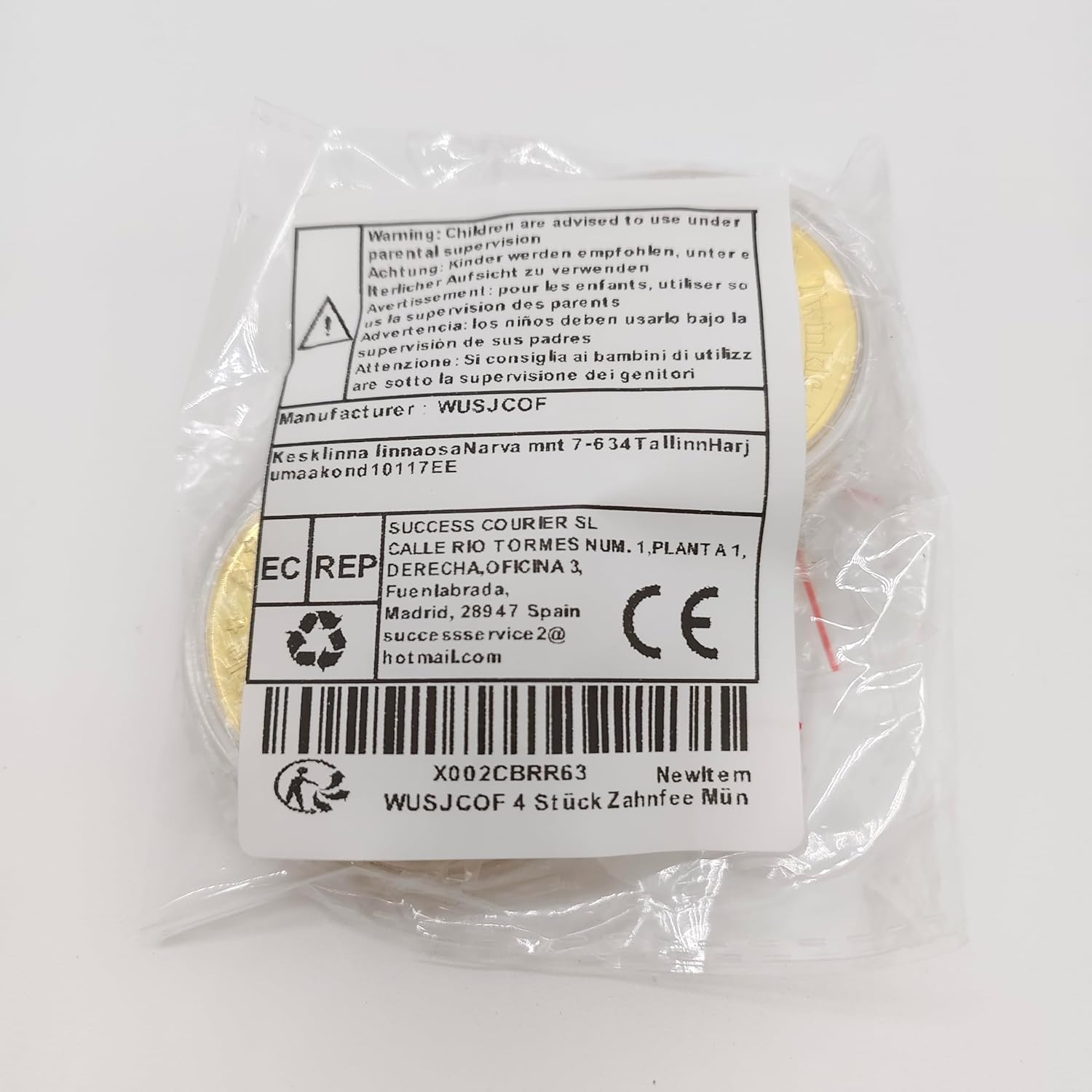 Pack of 4 Tooth Fairy Coins, Tooth Fairy Gold Coins with Positive Messages, Tooth Fairy Girls and Boys, Lost Tooth Souvenir image number 2