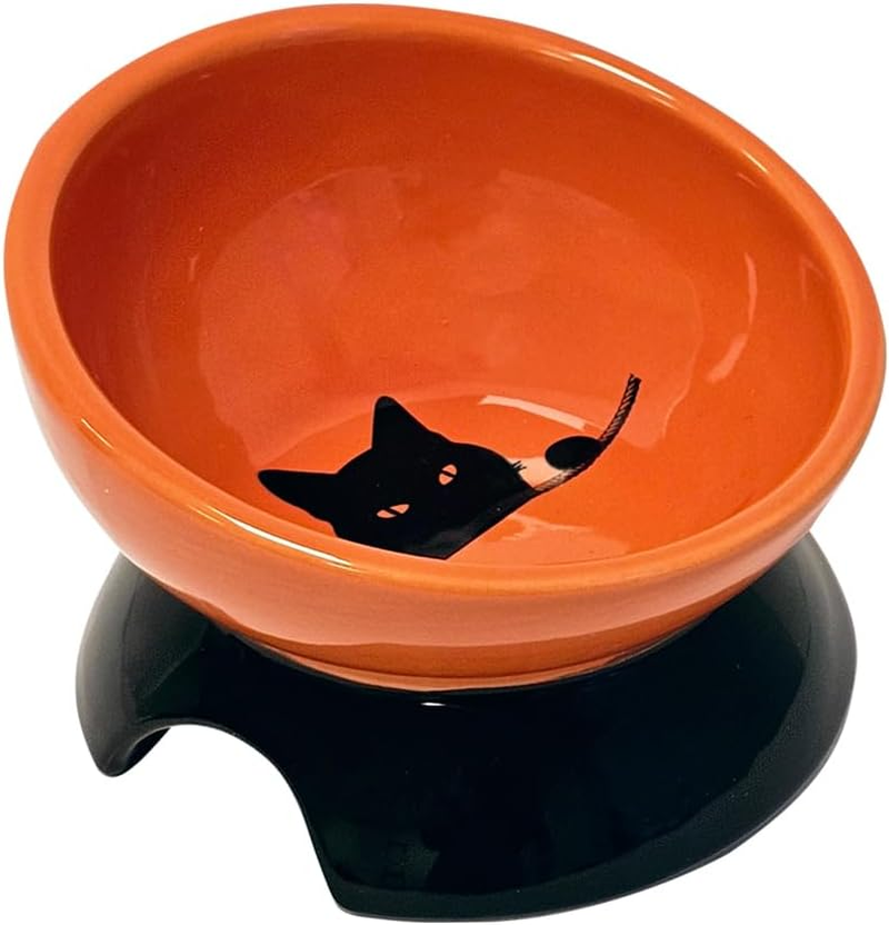 Nobby Wilson Ceramic Bowl Raised Cat Orange/Black Diameter 13.5 X 9 Cm 250 Ml image number 2