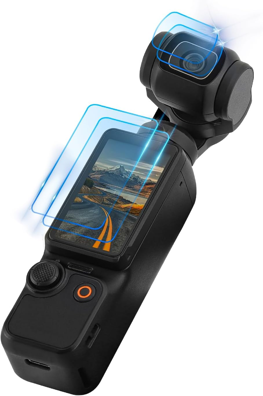 DGBAY 4Pcs Tempered Glass Film for DJI OSMO POCKET 3 Action Camera Accessories,Anti-Abrasive Scrape Lens Protection Film and Screen Protector Set (4Pcs Screen Protector)