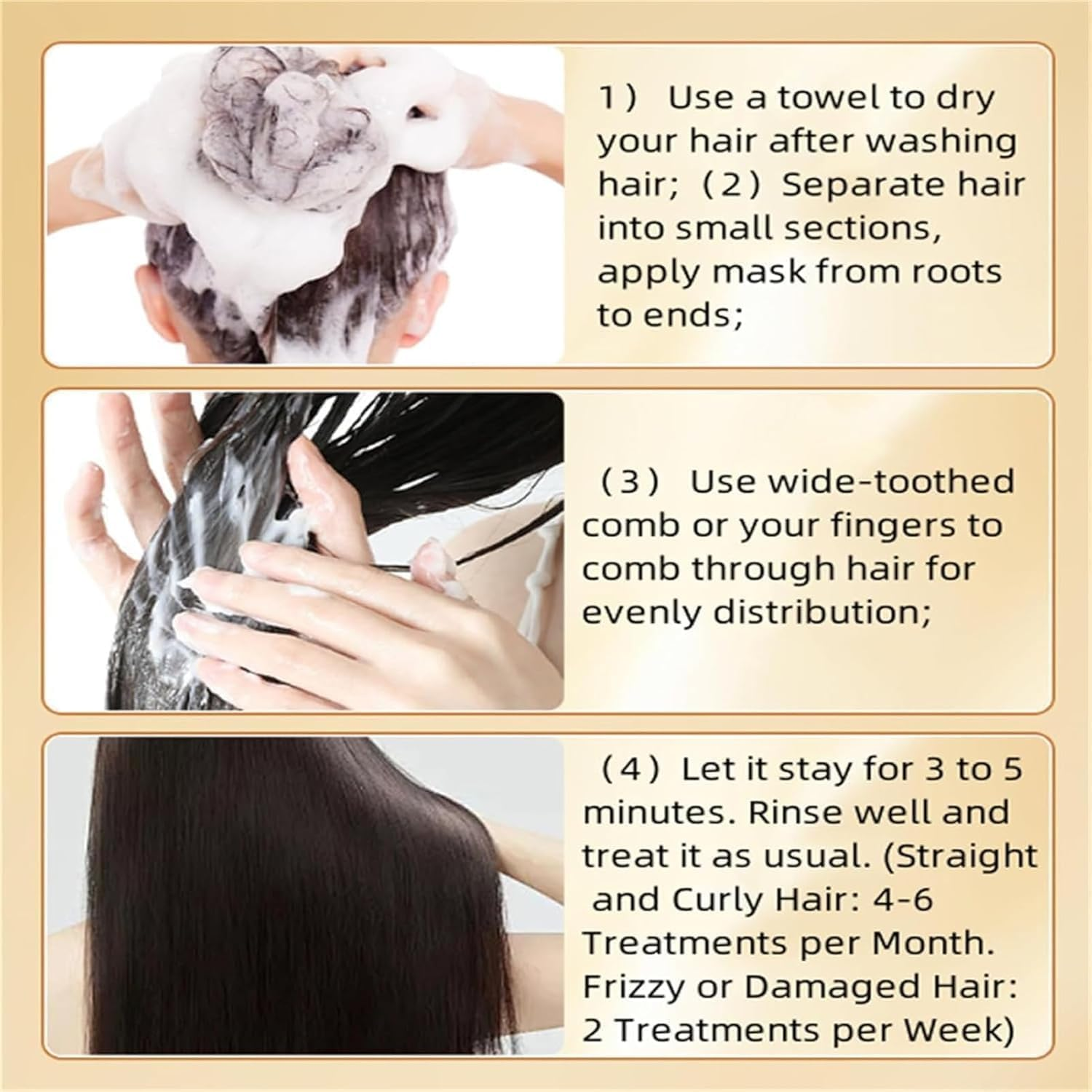 Amino Acid Essence Luxury Nourishing Hair Protein Cream,Repairing Essence Hair Mask,Amino Acid Moisturizing Repair Hair Care Conditioner 500Ml image number 4