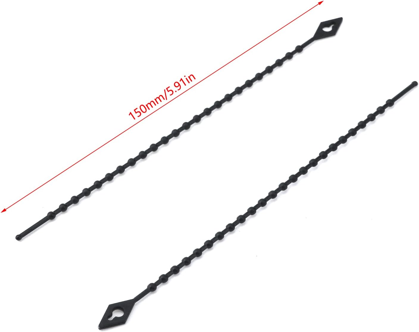 KUMGROT 100Pcs Beaded Cable Tie Wrap Cable Zip Ties Heavy Duty Nylon Cable Wire Ties Durable Strong Cable Ties for Garage Home Office Shop 150Mm/5.91In Black image number 7