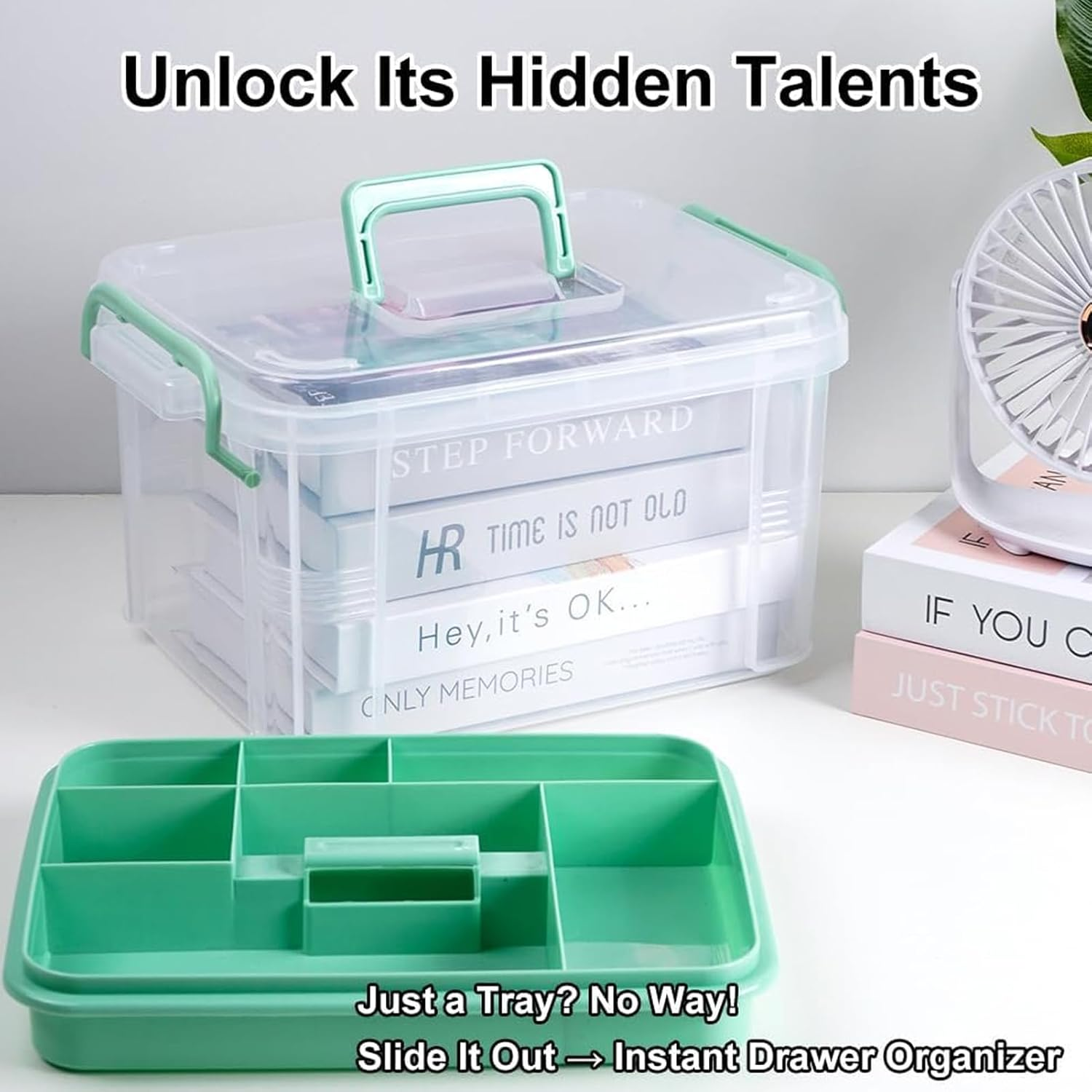 Clear Medicine Organizer Storage Box Large Capacity Plastic Pills Box Thickened Medicine Container Chest Multipurpose Medical Case with Labels Medical Home Storage & Organisation with Lids Handles image number 1