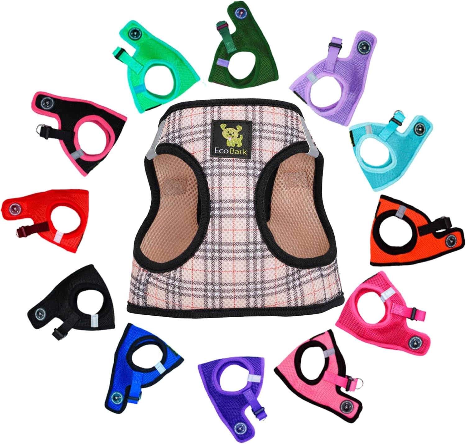 Ecobark Dog Harness - Teacup Dog Harness for XXXS, XXS, XS and Small Dogs - Step in Mesh No Pull Mini Body Vest Halter - Puppy Harness - Toy Breed Dog Harness Vest under 5 Pounds Lbs (XXXS, Lavender)