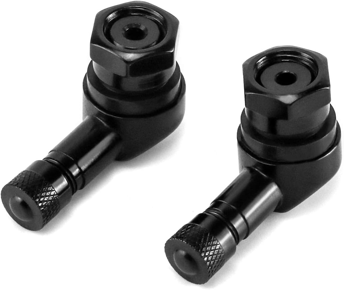 QWORK CNC Motorcycle Tire Valve Stems, 2 Pack 90 Degrees and Alloy Aluminum Valve Air Stems, Diameter 10-11.3Mm, Blue image number 3