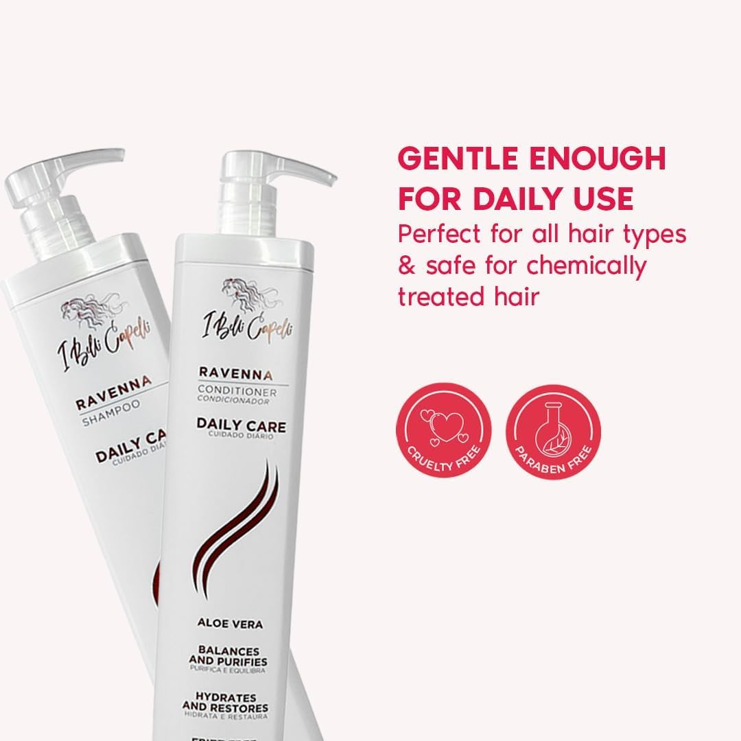 I Belli Capelli Ravenna Daily Care Aloe Vera Shampoo, Conditioner & Repair Oil Kit &ndash; Hydration & Strength for Healthy Hair image number 3