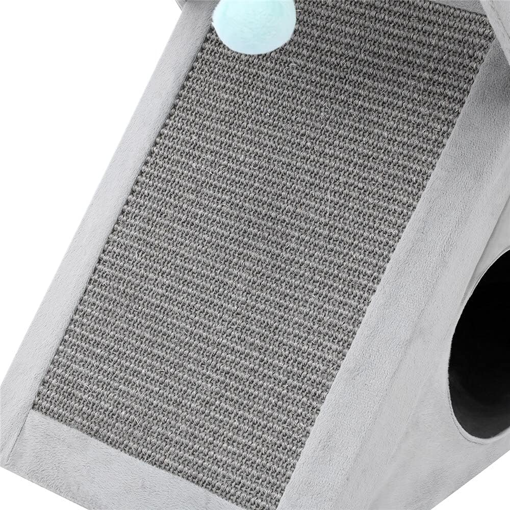 YES4PETS Grey Cat Scratching Tree Scratcher Post Pole Furniture Gym House image number 4