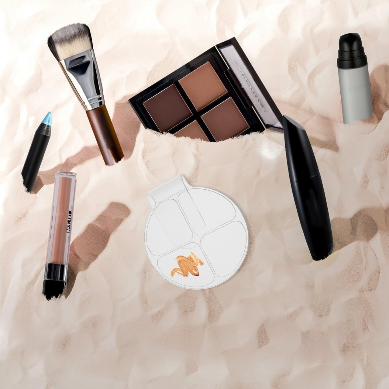 Gadpiparty Acrylic Palette Set - Handheld Clear Makeup Mixing Tray for Foundation and Manicure Ergonomic Design for Custom Shade Creation image number 3