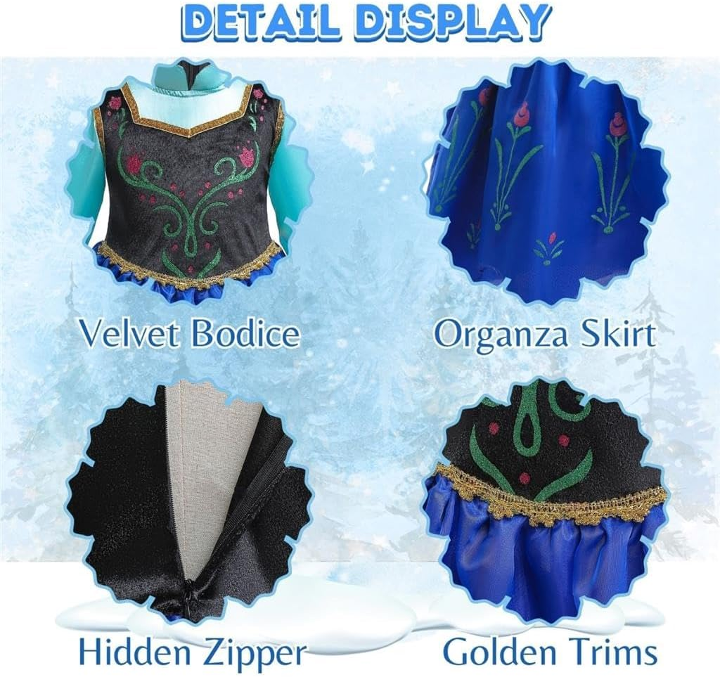 Dressy Daisy Toddler Little Girls' Ice Princess Winter Dress Costume Birthday Halloween Christmas Fancy Party Outfit with Cape & Accessories Size 2 to 9 image number 6