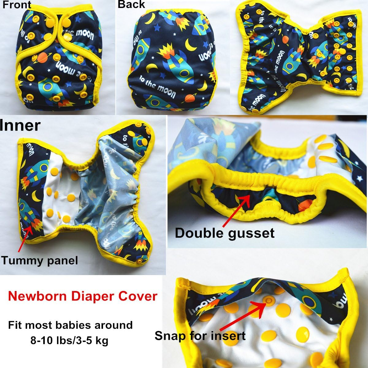 Newborn Baby Diaper Nappy Cover 8Lbs-10Lbs - Arrow image number 7