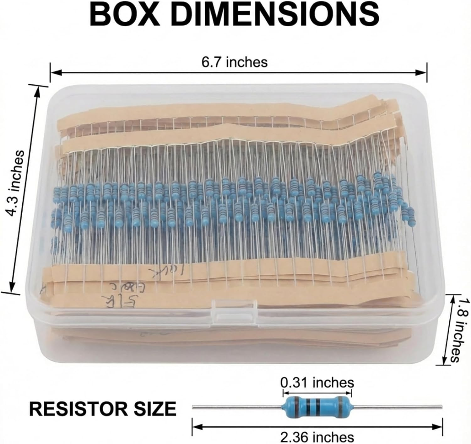 600 Pcs 1% Resistor Kit Assortment 1/4W Rohs Compliant 10 Ohm-1M Ohm Range High Precision Stable Performance for Electronic Repairs Hobbyist Projects DIY Electronics image number 5
