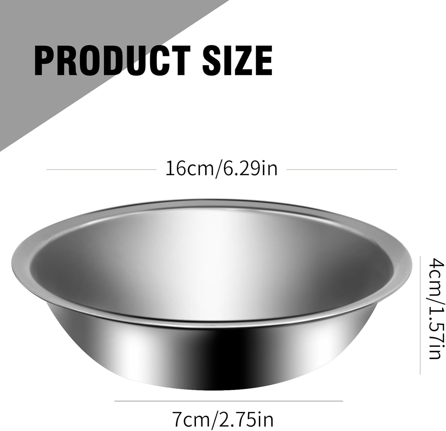 10Pcs Small Stainless Steel Bowls, 6 1/2" Wide Kitchen Metal Bowl with Flat Base, 3/4" Quart Prep Bowls for Meal Prep Cooking Serving Baking image number 4
