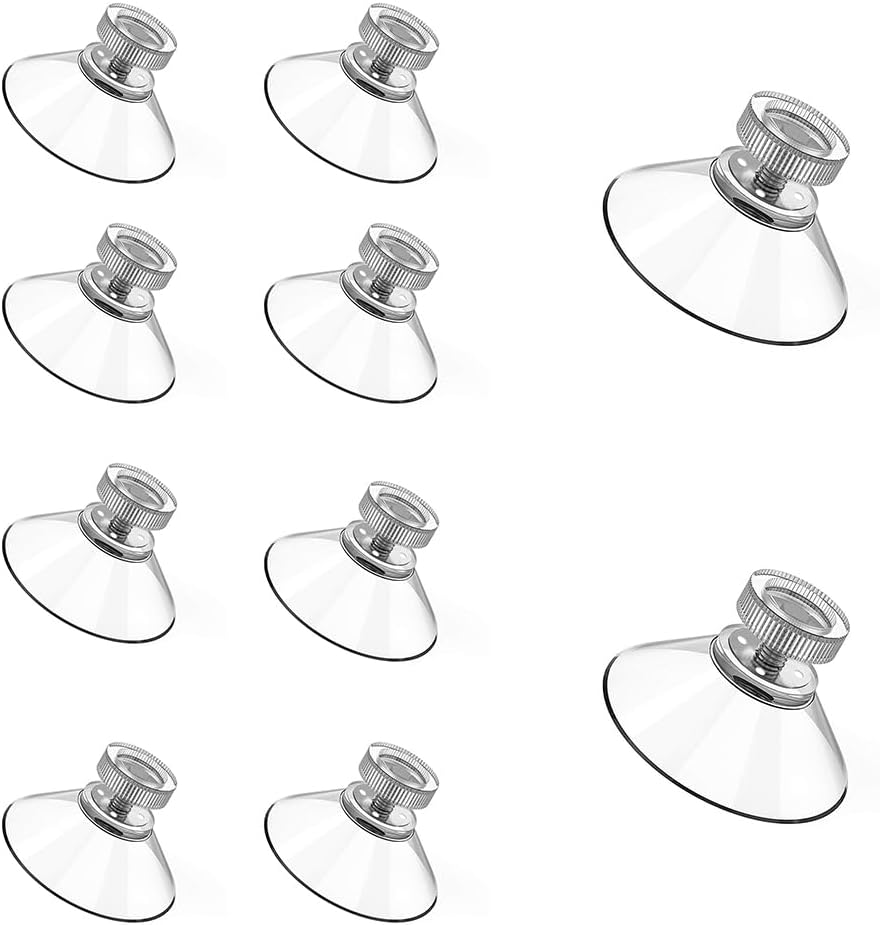 Clear PVC Suction Cups with Screw Hooks, 41Mm, 10 Pieces, for Glass Table Tops image number 5