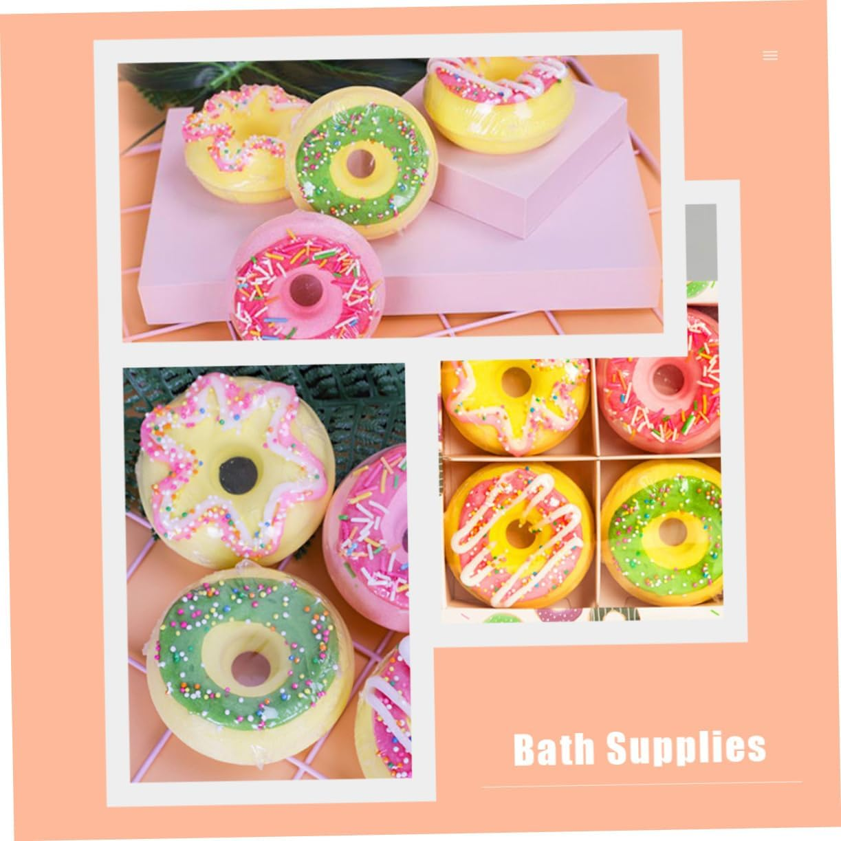 Beavorty Doughnut Shape 100G 4Pcs Set Essential Oils for Boys and Girls Fun Bath Time Random Style image number 1